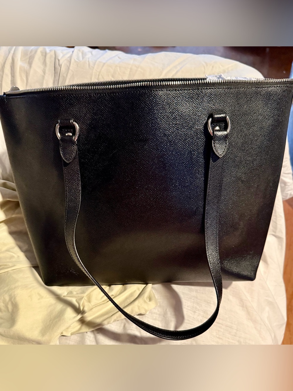 Coach Black Leather Gallery Shoulder Tote - Picture 2 of 4